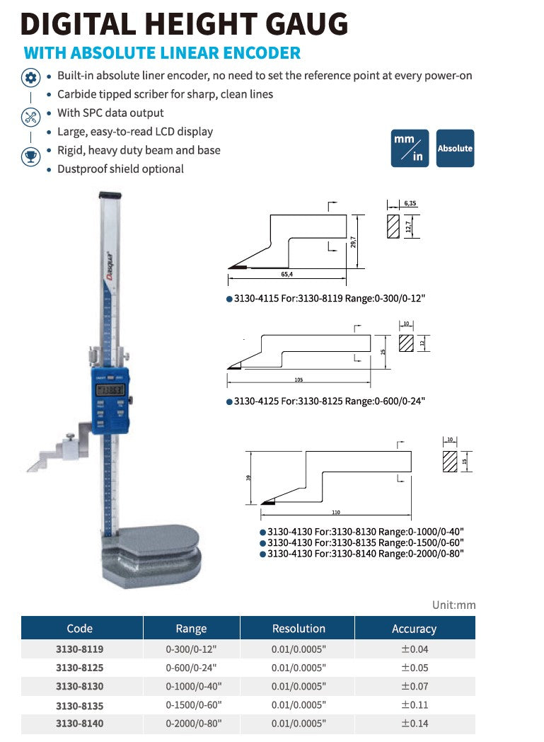 Digital Height Gauge 0-300mm