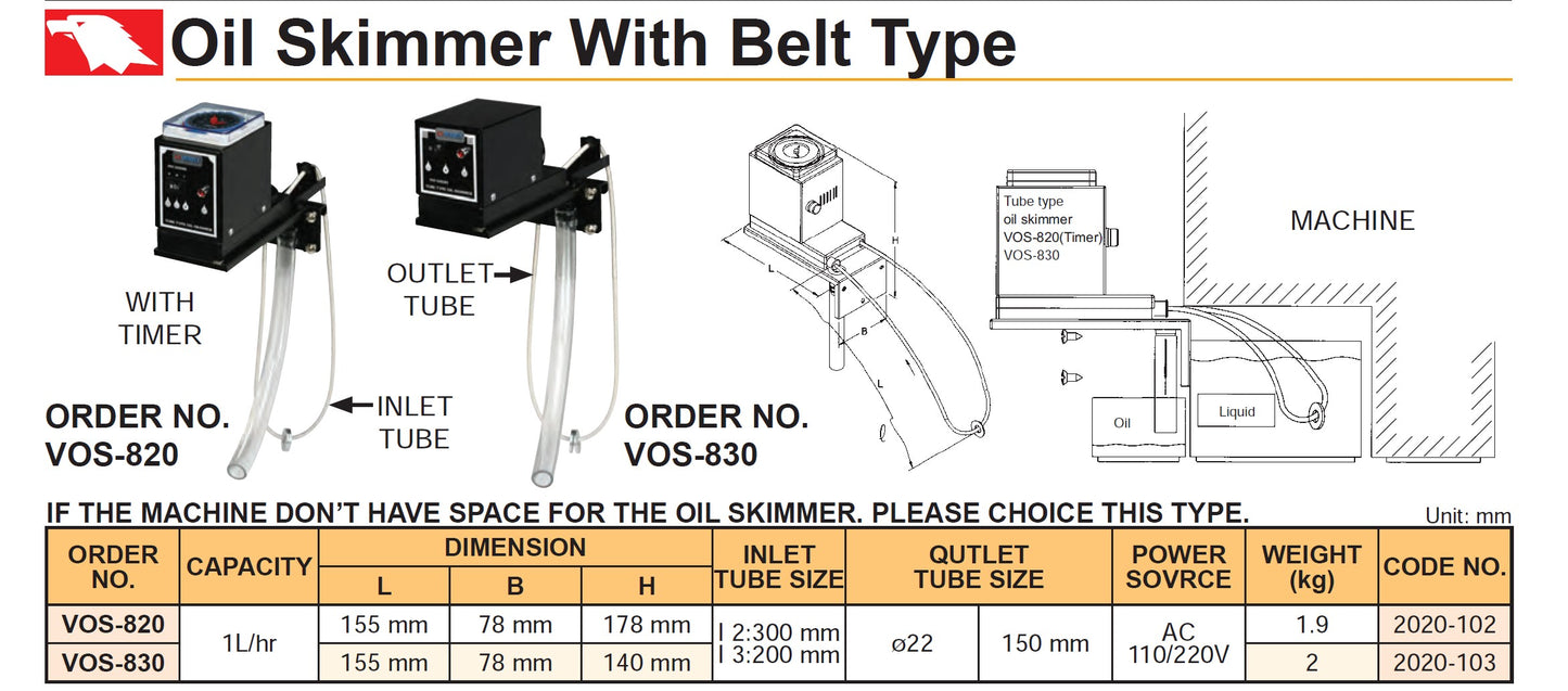Pobiralec olja Vertex VOS-830