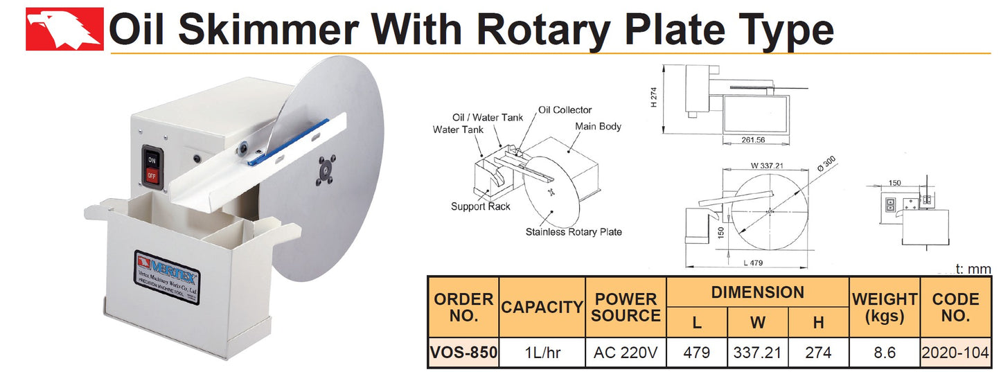 Pobiralec olja Vertex VOS-850A
