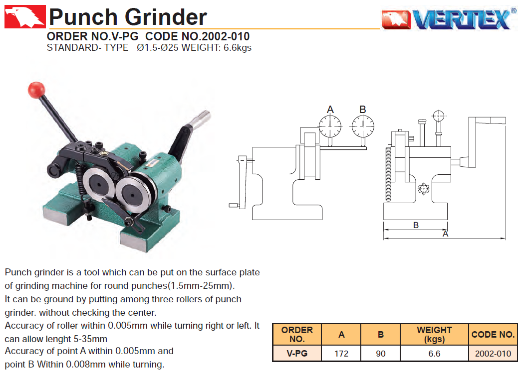 Brusilnik izmetačev (Punch Grinder) V-PG