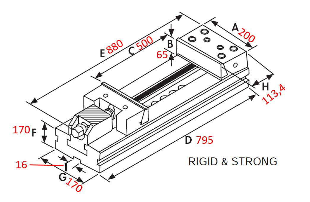 Vertex VMP-8D vice (200x500mm)