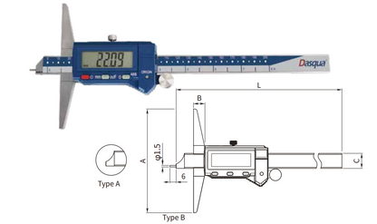 Absolute Digital Depth Caliper 0-150 mm