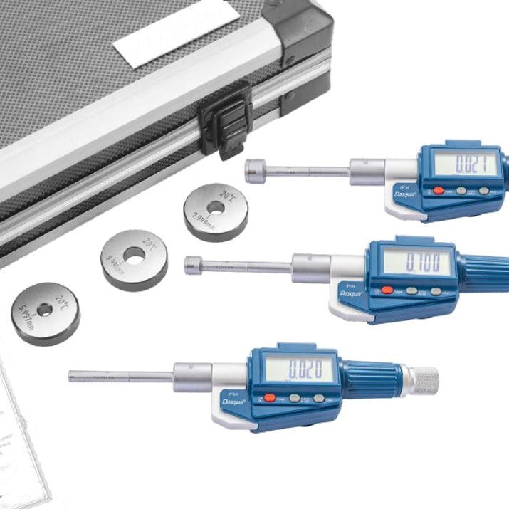 3 točknovni set digitalnih mikrometerov za merjenje lukenj 6-12 mm Dasqua (3-delni set)