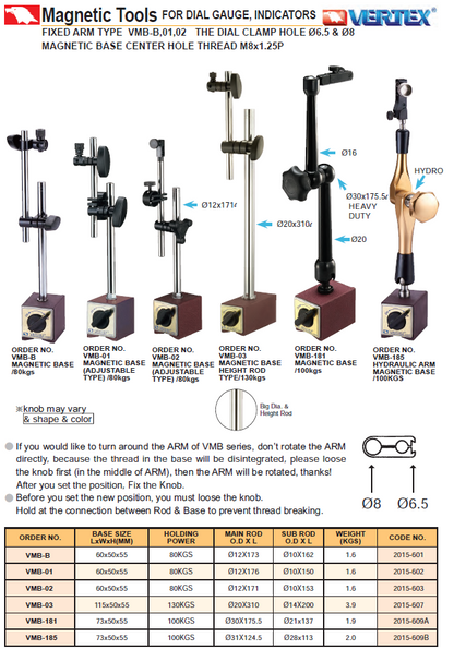 Magnetic Base (Adjustable Type) Vertex VMB-01