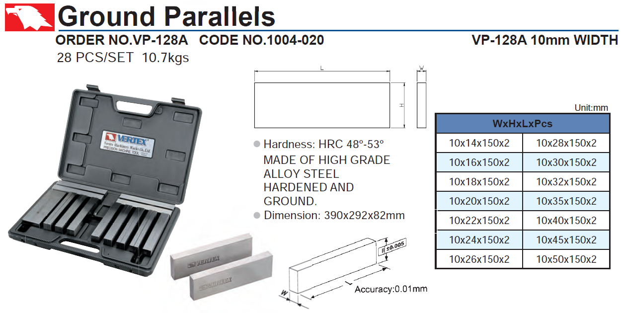 Ground Parallels Vertex VP-128A 150mm 2pcs.