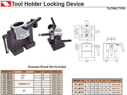 Tool Holder Locking Device VTL-BT40