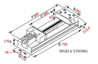 Vertex VMP-8D vice (200x500mm)